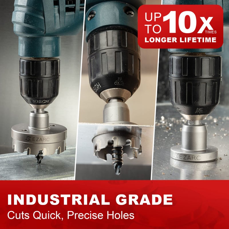 EZARC Carbide Hole Saw Heavy Duty, Hole Cutter for Stainless Steel, Sheet Metal 1-3/8" 35mm - Image 5
